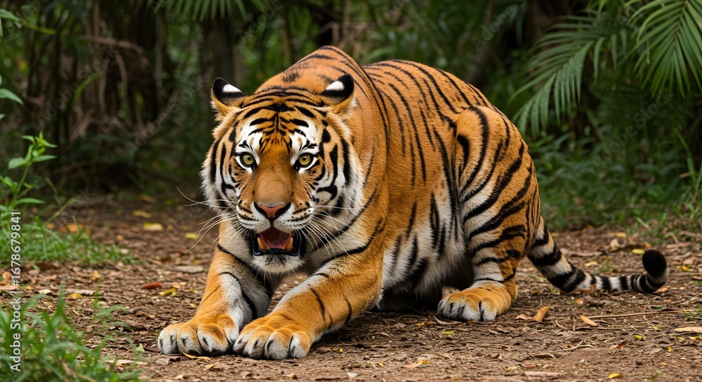 Obraz premium Shocked Tiger in Jungle