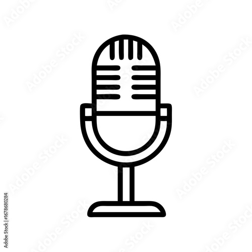 An outline of a microphone