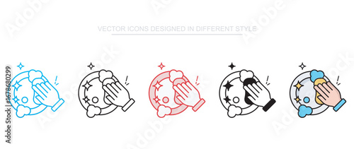 Washing Plate icon design with white background stock illustration