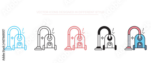 Vacuum Cleaner icon design with white background stock illustration