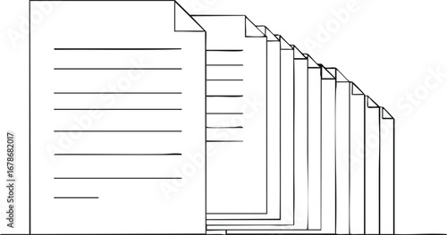 Organized documents and papers stacked neatly in a professional office setting