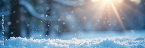 Wallpaper Mural Mesmerizing slow-motion shot of delicate snowflakes gently falling against a softly blurred winter background Perfect for winter, holiday, and nature themes , falling snow, winter landscape Torontodigital.ca