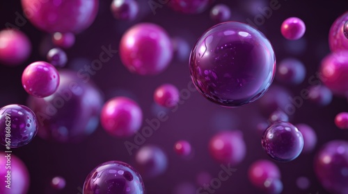 Wallpaper Mural Abstract spheres, various shades of purple, in motion Torontodigital.ca