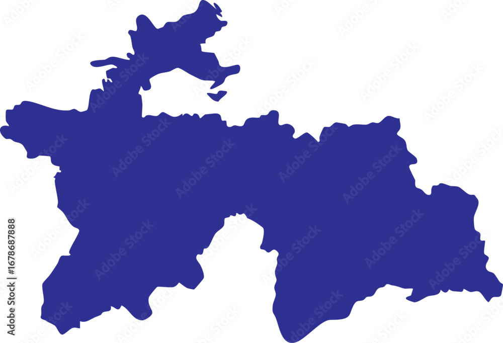 Obraz premium Modern Tajikistan map vector illustration in flat blue style isolated design