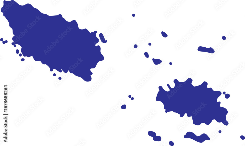 Obraz premium Blue Tonga map icon vector isolated on white background for geography, travel, and infographic design