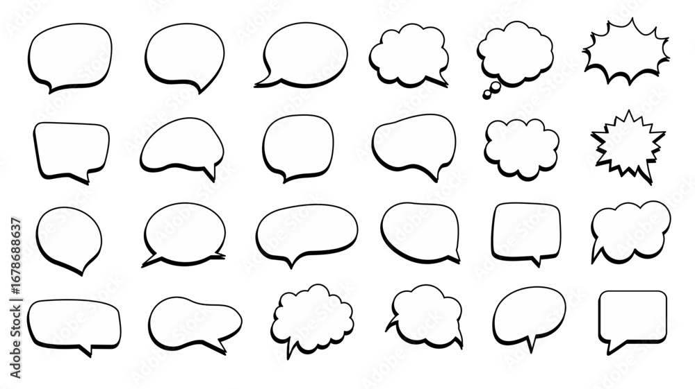 Fototapeta premium Speech bubble communications set icon vector 