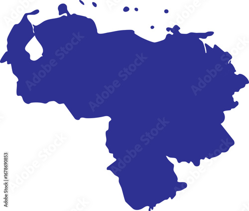 Detailed blue Venezuela map icon vector isolated on white background for geography and travel design
