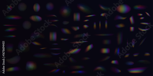 Iridescent light refraction effects softly blend colors into smooth gradients. The luminous overlays enhance the feeling of depth and sophistication. Suitable for modern art, fashion.