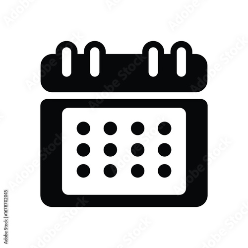 Black and White Calendar Icon Vector