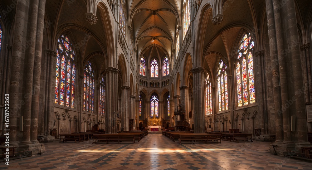 Fototapeta premium Grand cathedral interior design