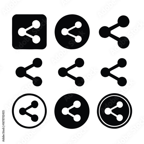Sharing Icons Set Connect and Distribute Content Easily
