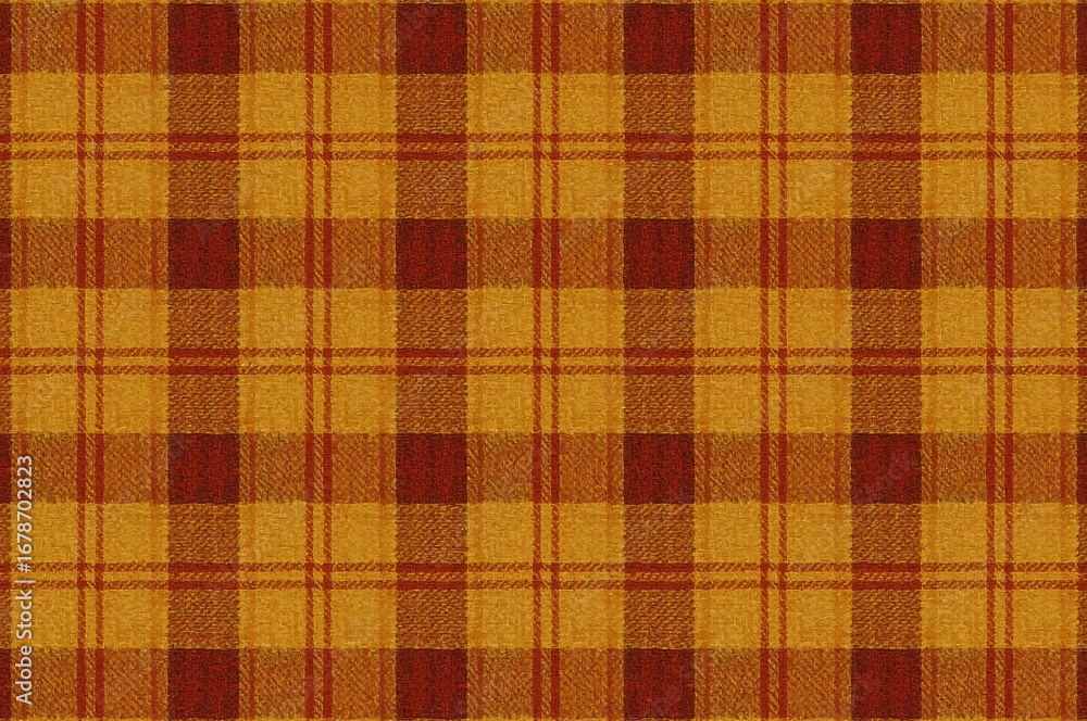 Obraz premium Rustic orange plaid textile texture background