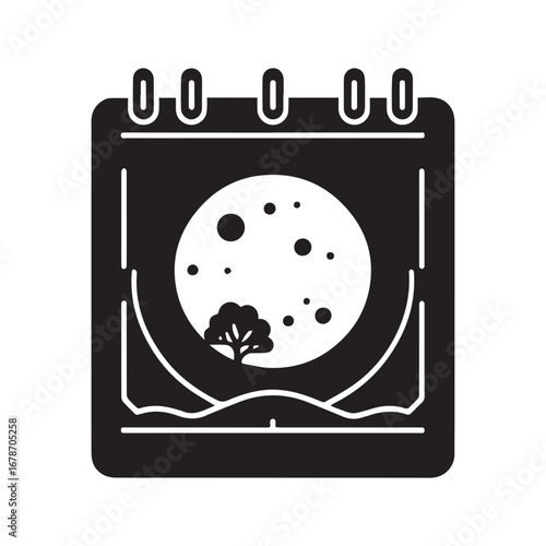 Black and White Calendar Icon Vector