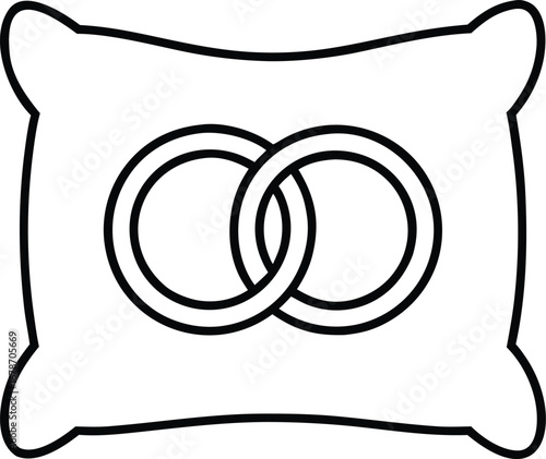 Wedding Rings on a Pillow outline icon