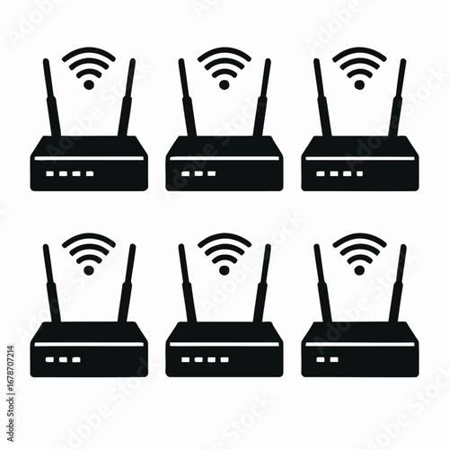 Wireless Router Icons Connectivity & Network Solutions