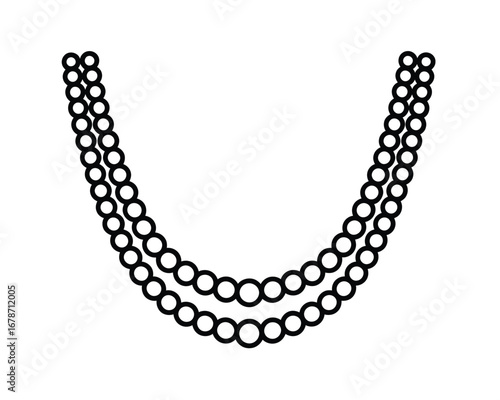 Elegant two strand pearl necklace outline