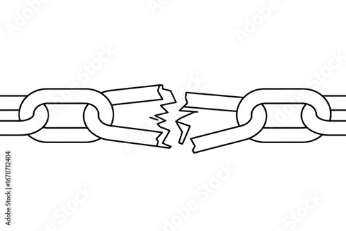Broken chain symbolizing freedom and strength