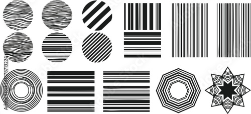 Modern geometric patterns and abstract line art designs for creative projects