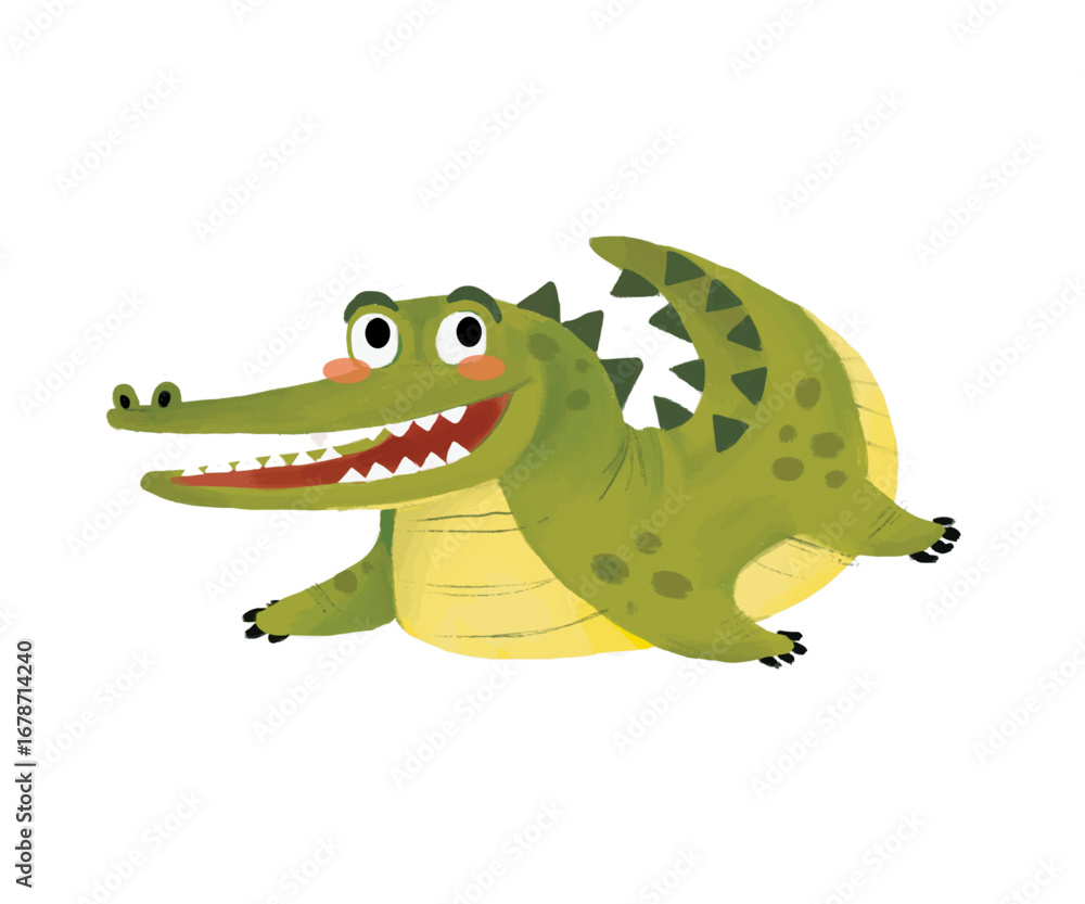 Fototapeta premium cute gren crocodile children illustration