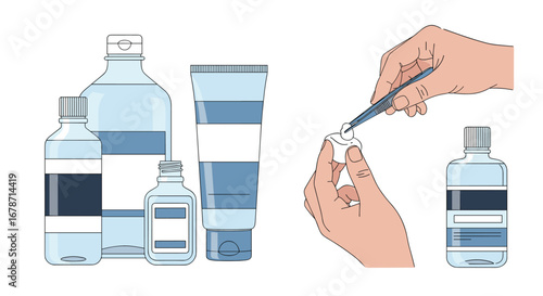 Essential medical supplies for home healthcare and personal hygiene routines