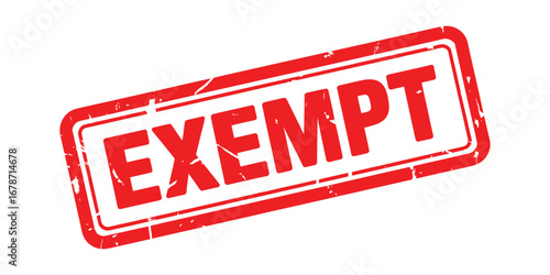 Red rubber stamp declaring something exempt