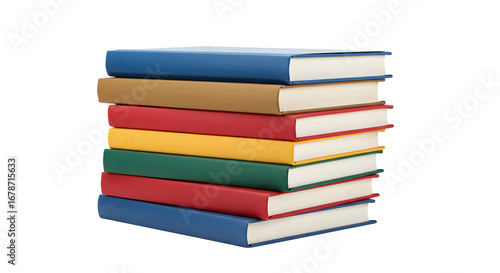 Wallpaper Mural Stacked multicolor books create a flat matte cover design on black background, perfect for book display, education material, and study posters. Torontodigital.ca