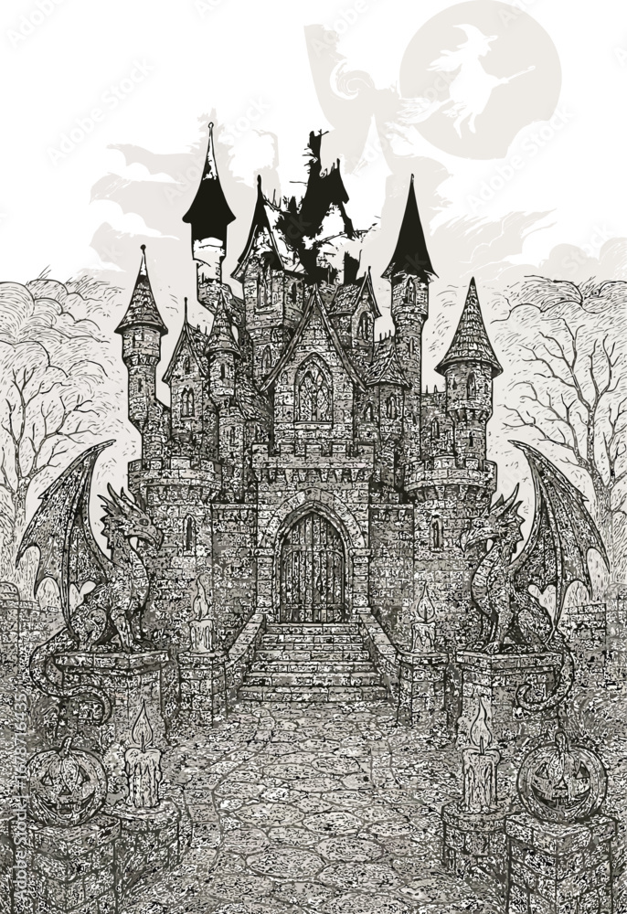Obraz premium Gothic Castle Illustration