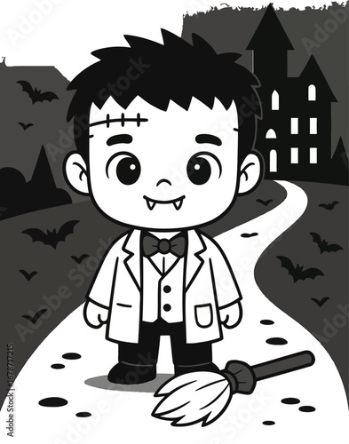 Cute Monster Coloring Page