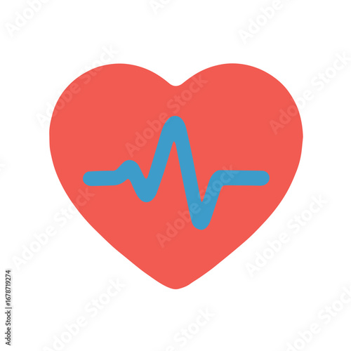 heart and heartbeat vector transparant background