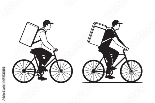 Bicycle Logistics and Shipping Service Symbol, Isolated Vector Graphic Collection. 