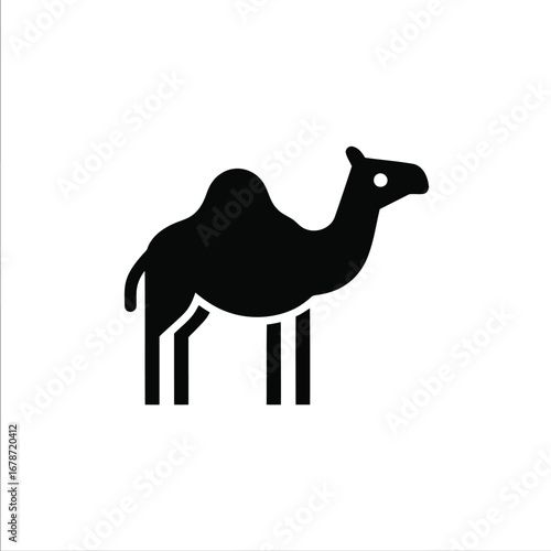 Vector illustration of black camel silhouette in simple vector format