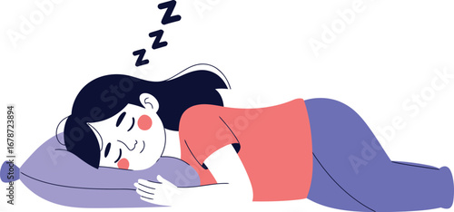 A person sleeping peacefully on a pillow with Z's floating above
