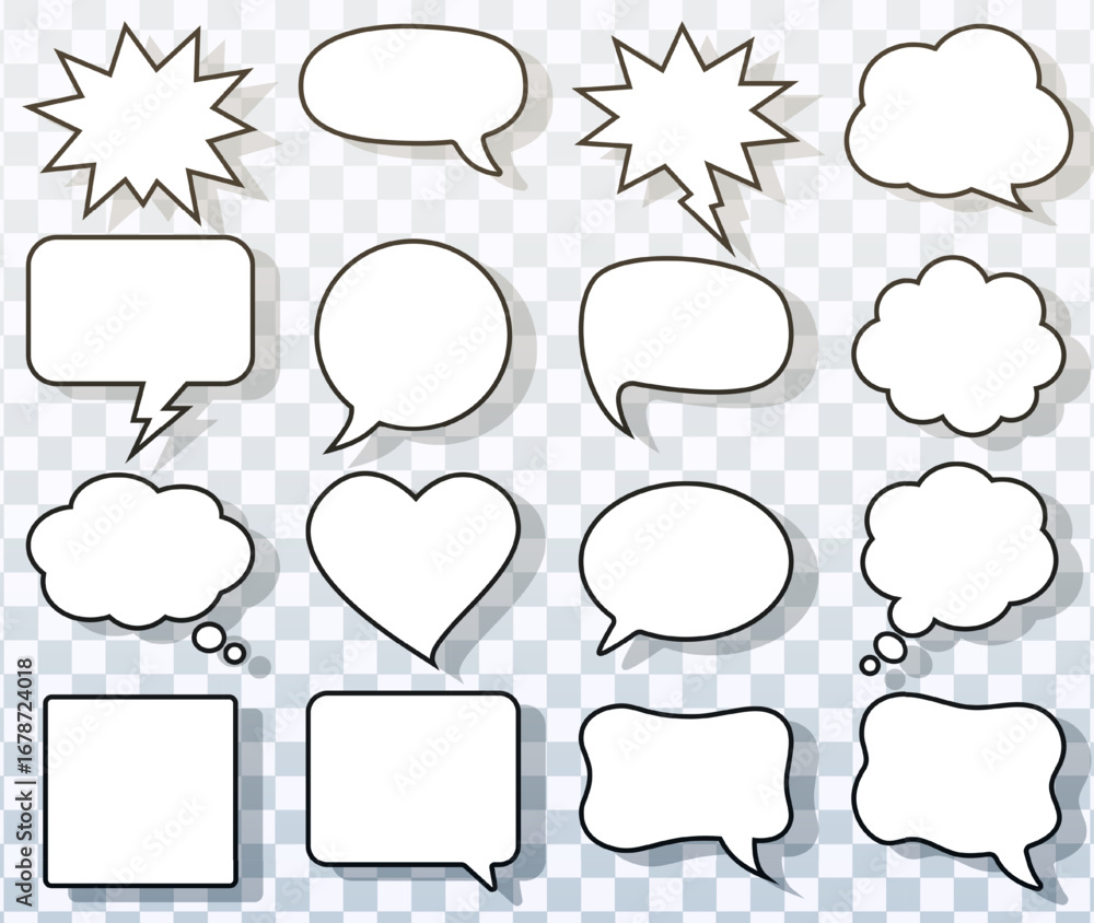 Fototapeta premium Comic Explosion Speech Bubbles Vector Set For Comics And Design