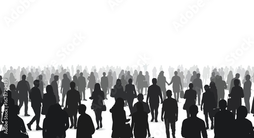 Massive crowd silhouette on a white background illustration for events