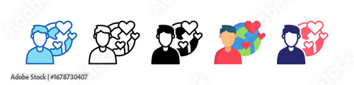 Man Multiple Style Icon Set Collection. 