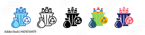 Garbage Multiple Style Icon Set Collection. 