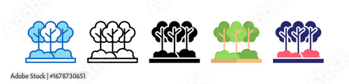 Forest Multiple Style Icon Set Collection. 
