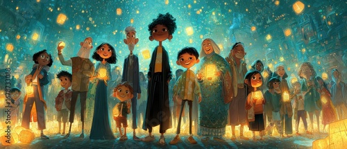 Animated Fantasy Characters – Lantern Festival, Magical Nights & Stylized 3D Illustrations