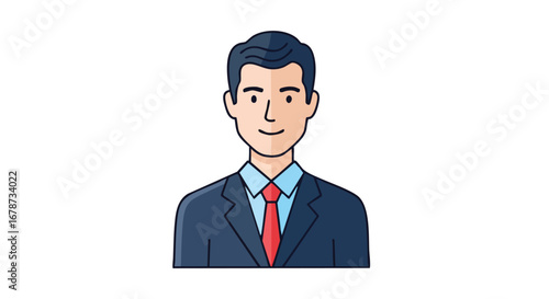 Illustration of a professionally dressed man, ideal for corporate designs or business presentations showcases dedication and professionalism