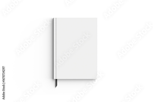 Blank book cover mockup design. Closed book, magazine or notebook template with shadow. 3d illustration
