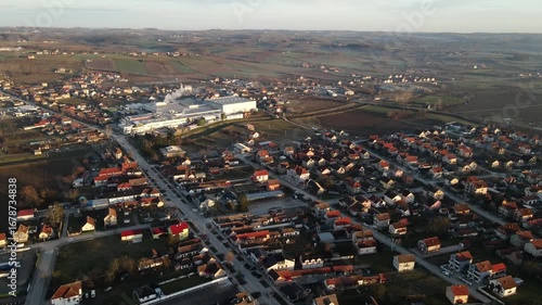 aerial view of city at sunny day