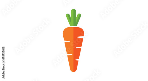 Vibrant carrot illustration, showcasing simplicity and nutrition, a modern artistic approach with bright colors suitable for healthy food themes and