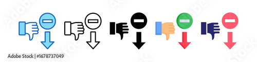 Disadvantage Multiple Style Icon Set Collection. 