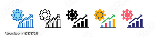 Process Improvement Multiple Style Icon Set Collection. 