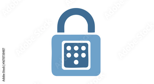 Digitally secured: A modern rendition of a padlock emphasizing digital access control security