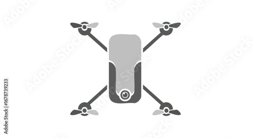 Stylized drone illustration emphasizing modern technology and aerial surveillance applications for various industries and hobbyists seeking