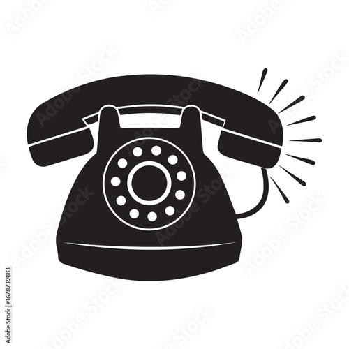 retro telephone isolated on white