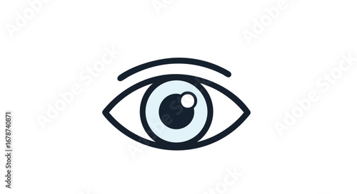 Minimalistic Eye Icon Representing Vision and Perception with Simple Outline  Aesthetic