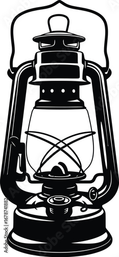 Vintage kerosene lantern, a classic source of light for camping, travel, and outdoor adventures in a retro style