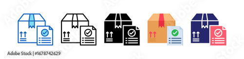 Delivery Confirmation Multiple Style Icon Set Collection. 